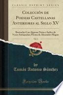 libro Colección De Poesias Castellanas Anteriores Al Siglo Xv, Vol. 3
